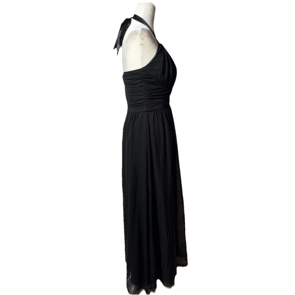 White House Black Market Black Halter Maxi Dress Size 2 - Picture 3 of 10